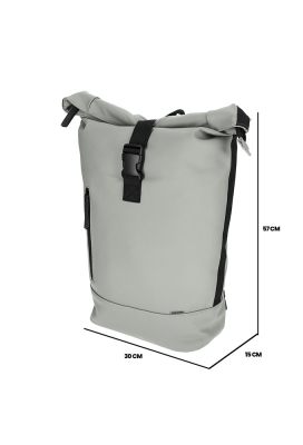 Norlander Dull Pu Rol Rugtas 2.0 Grijs 41x20x52cm 1stuks Norlander Dull Pu Rol Rugtas 2.0 Grijs 41x20x52cm 1stuks