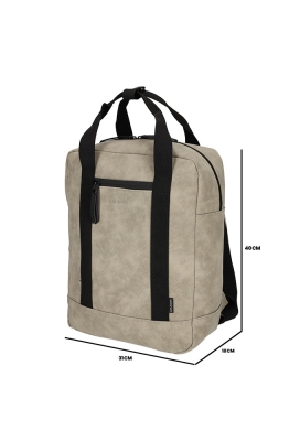 Norlander Nubuck Rugtas Taupe 31x18x40cm 1stuks Norlander Nubuck Rugtas Taupe 31x18x40cm 1stuks