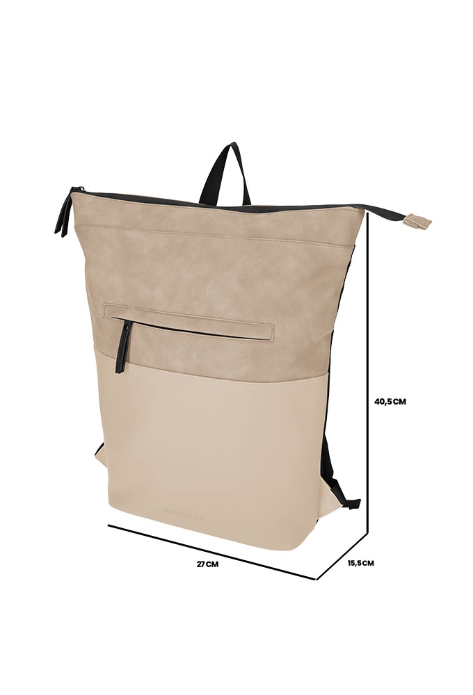 Norlander Pu Rugtas Napolitana Taupe 27x15.5x40.5cm 1stuks