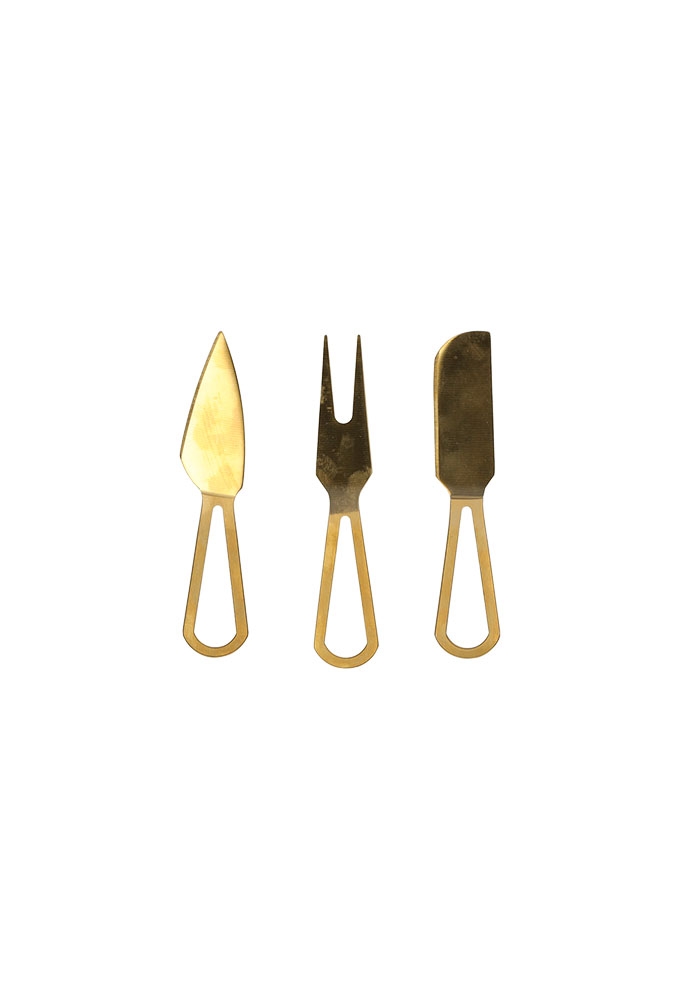 Jens Living Serveerplank Met Goud Bestek 45x17x1.5cm 1stuks Jens Living Serveerplank Met Goud Bestek 45x17x1.5cm 1stuks