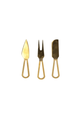 Jens Living Serveerplank Met Goud Bestek 45x17x1.5cm 1stuks Jens Living Serveerplank Met Goud Bestek 45x17x1.5cm 1stuks