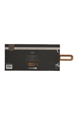 Jens Living Serveerplank Met Goud Bestek 45x17x1.5cm 1stuks Jens Living Serveerplank Met Goud Bestek 45x17x1.5cm 1stuks