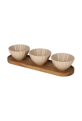 Jens Living Serveerset Met Schelp Schaaltjes Beige 30x9x6cm 1stuks Jens Living Serveerset Met Schelp Schaaltjes Beige 30x9x6cm 1stuks