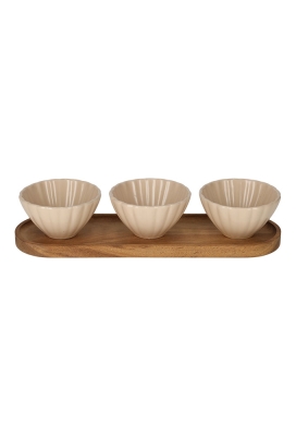 Jens Living Serveerset Met Schelp Schaaltjes Beige 30x9x6cm 1stuks Jens Living Serveerset Met Schelp Schaaltjes Beige 30x9x6cm 1stuks