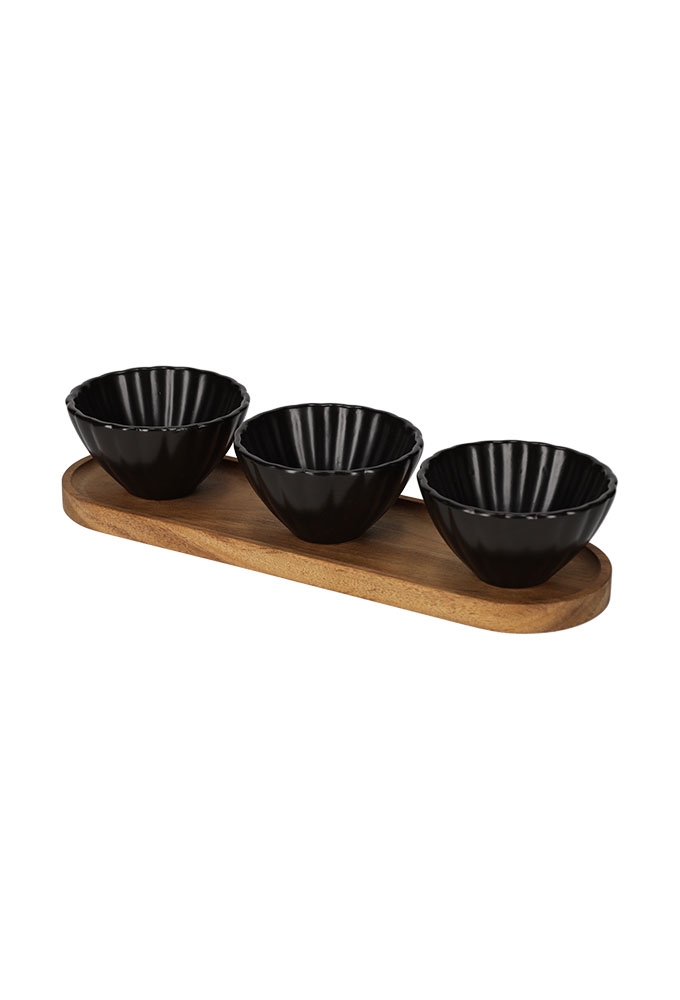 Jens Living Serveerset Met Schelp Schaaltjes Zwart 30x9x6cm 1stuks