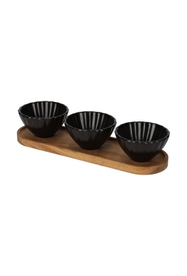 Jens Living Serveerset Met Schelp Schaaltjes Zwart 30x9x6cm 1stuks
