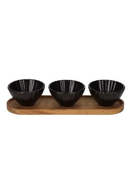 Jens Living Serveerset Met Schelp Schaaltjes Zwart 30x9x6cm 1stuks