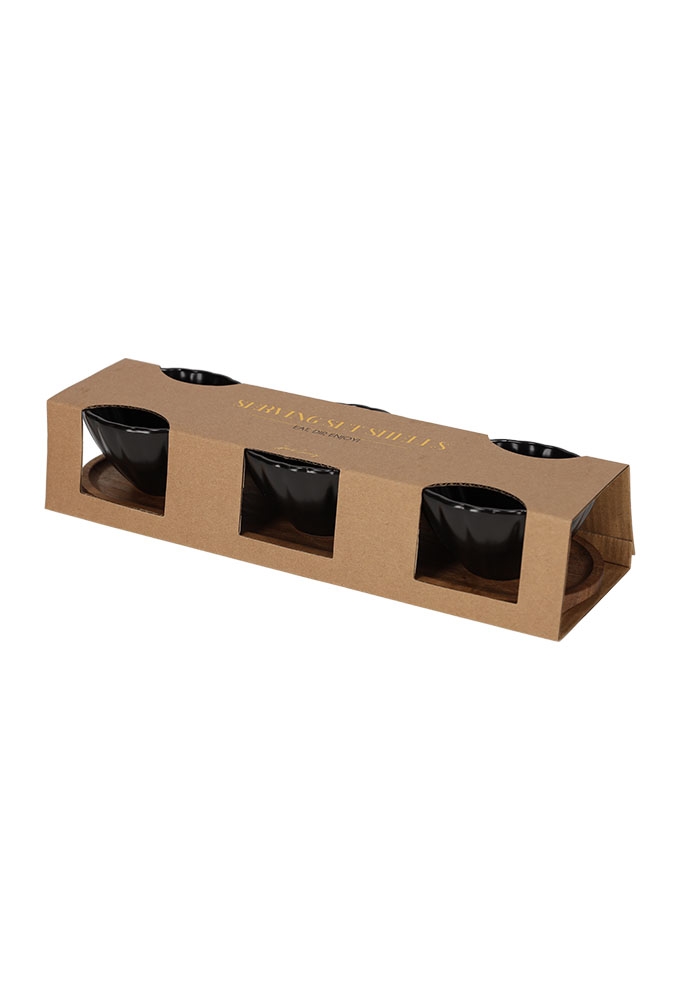 Jens Living Serveerset Met Schelp Schaaltjes Zwart 30x9x6cm 1stuks