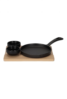 Jens Living Gietijzeren Serveerset Rond 21x14.5x4cm 1stuks Jens Living Gietijzeren Serveerset Rond 21x14.5x4cm 1stuks