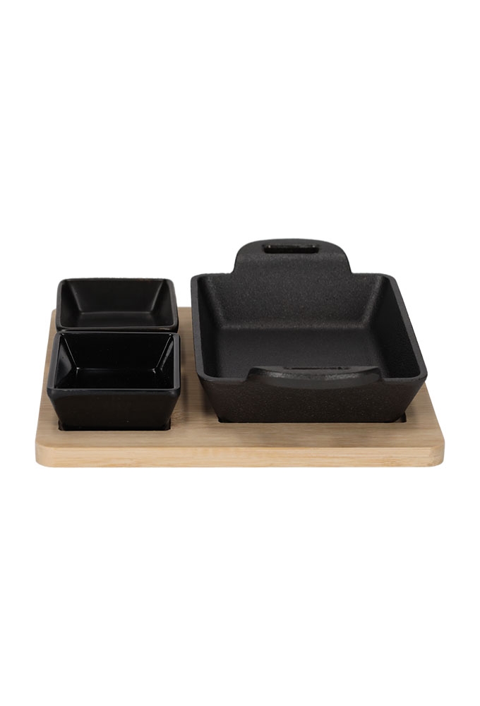 Jens Living Gietijzeren Serveerset Rechthoek 19.3x19x5cm 1stuks Jens Living Gietijzeren Serveerset Rechthoek 19.3x19x5cm 1stuks