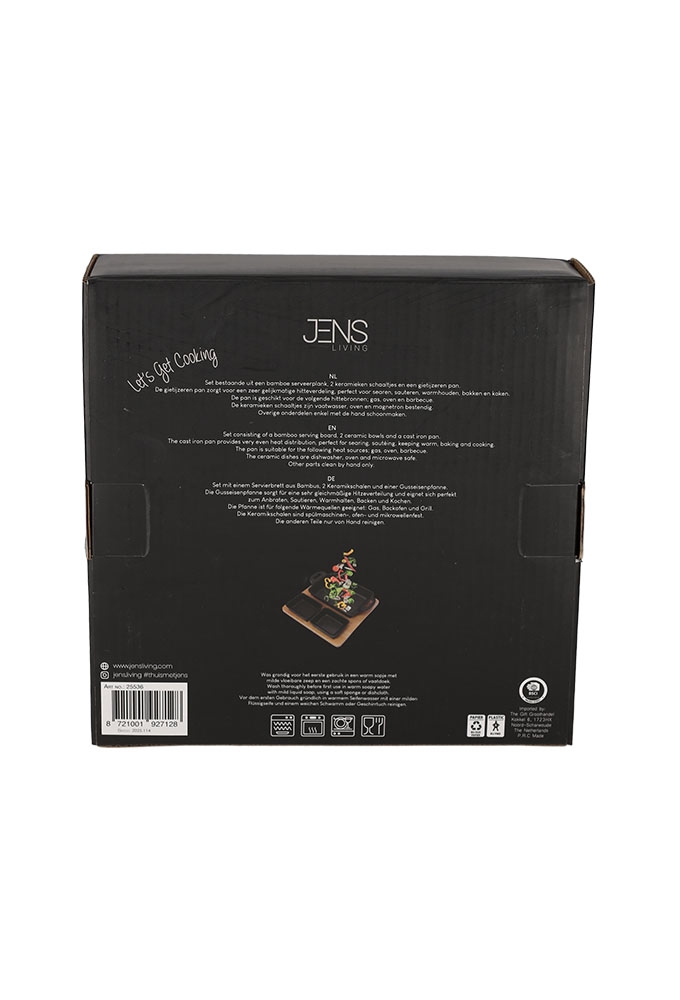 Jens Living Gietijzeren Serveerset Rechthoek 19.3x19x5cm 1stuks