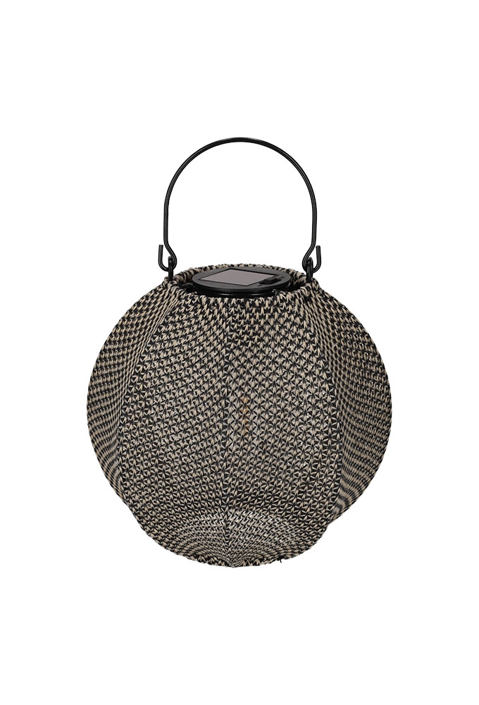 Jens Living Solar Lantaarn Indy Taupe & Zwart 20x20x22cm 1stuks