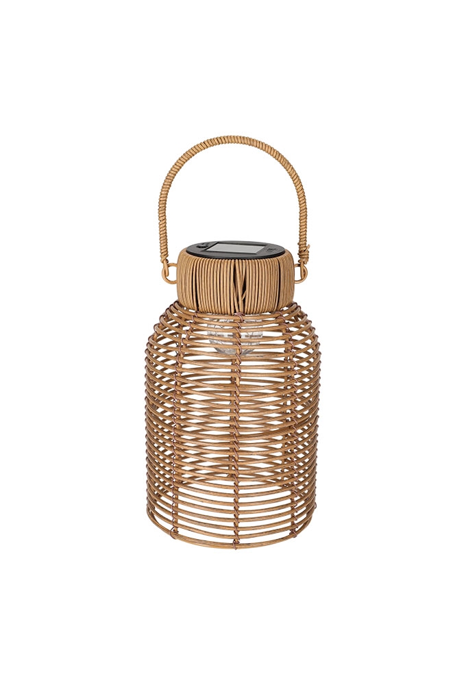 Jens Living Solar Lantaarn Rotan Bruin 15.5x15.5x25cm 1stuks