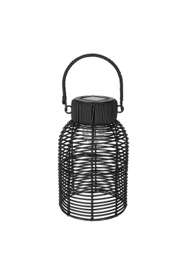 Jens Living Solar Lantaarn Rotan Zwart 15.5x15.5x25cm 1stuks Jens Living Solar Lantaarn Rotan Zwart 15.5x15.5x25cm 1stuks