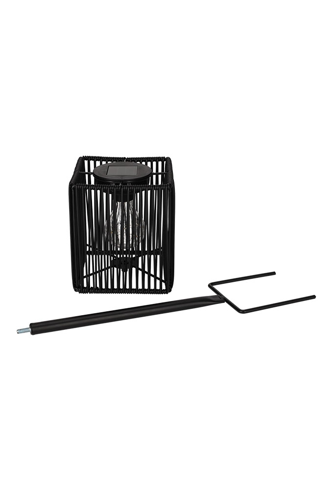 Jens Living Solar Lantaarn Cube Zwart 13.5x13.5x52cm 1stuks
