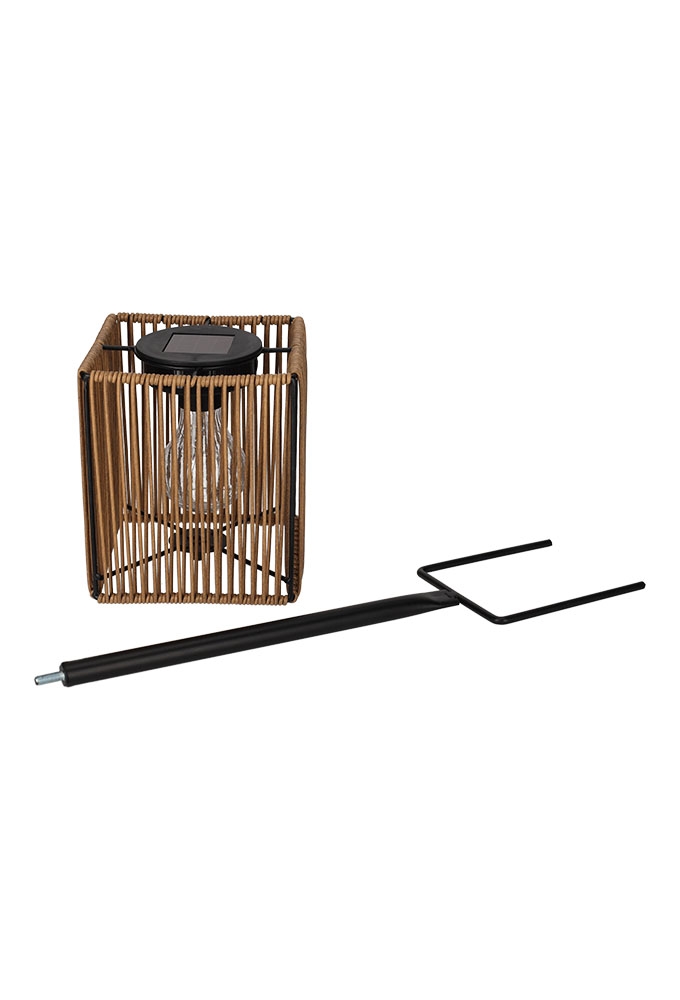 Jens Living Solar Lantaarn Cube Taupe 13.5x13.5x52cm 1stuks