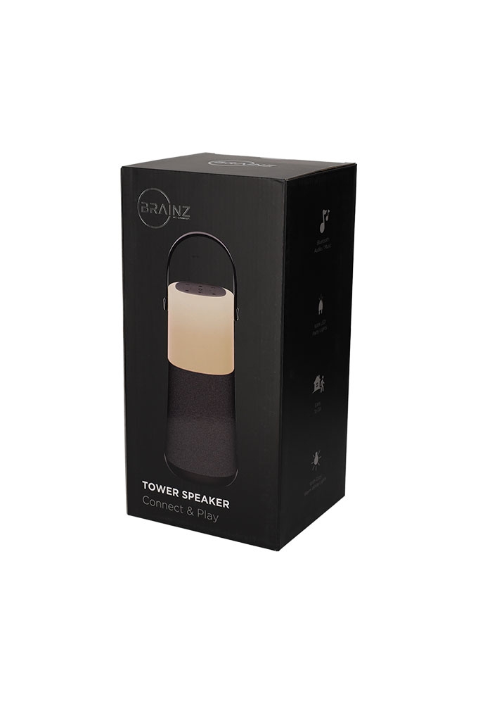 Brainz Tower Speaker Grijs 12x11x30cm 1stuks