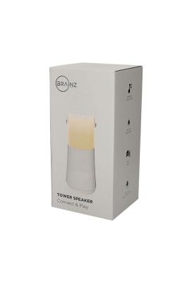 Brainz Tower Speaker Taupe 12x11x30cm 1stuks Brainz Tower Speaker Taupe 12x11x30cm 1stuks