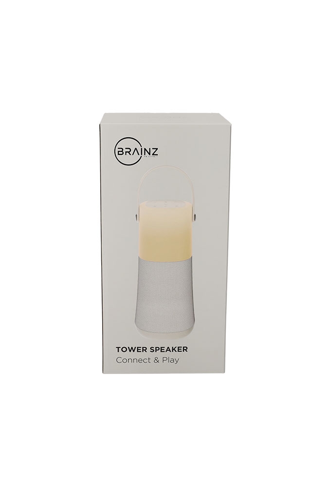 Brainz Tower Speaker Taupe 12x11x30cm 1stuks Brainz Tower Speaker Taupe 12x11x30cm 1stuks