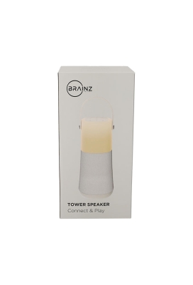 Brainz Tower Speaker Taupe 12x11x30cm 1stuks Brainz Tower Speaker Taupe 12x11x30cm 1stuks