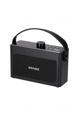 Brainz Retro Clock Speaker Zwart 18x7.5x11.2cm 1stuks Brainz Retro Clock Speaker Zwart 18x7.5x11.2cm 1stuks