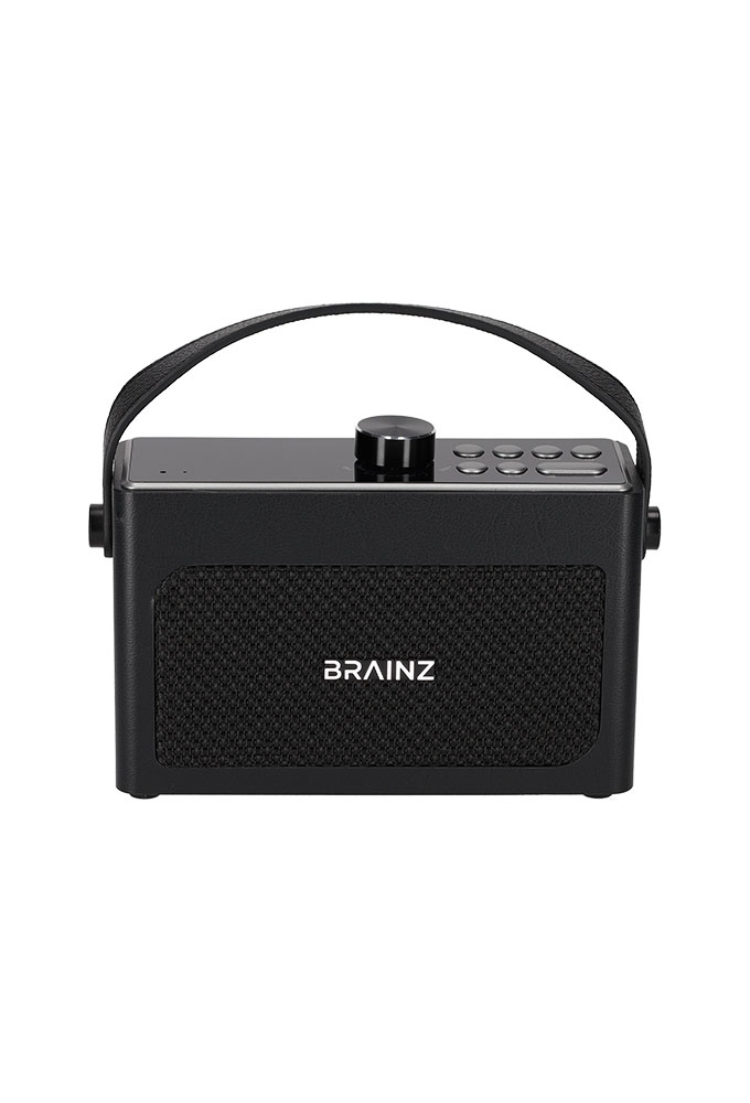 Brainz Retro Clock Speaker Zwart 18x7.5x11.2cm 1stuks