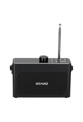Brainz Retro Clock Speaker Zwart 18x7.5x11.2cm 1stuks Brainz Retro Clock Speaker Zwart 18x7.5x11.2cm 1stuks