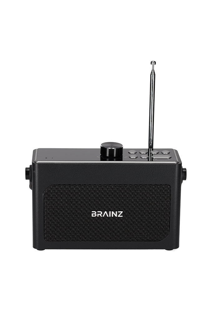 Brainz Retro Clock Speaker Zwart 18x7.5x11.2cm 1stuks