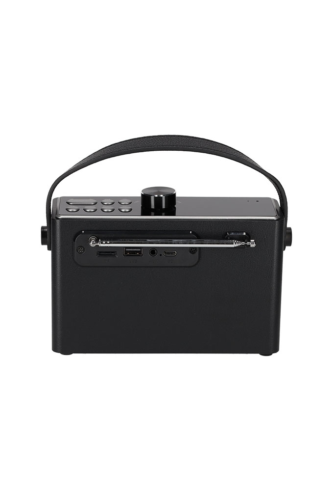 Brainz Retro Clock Speaker Zwart 18x7.5x11.2cm 1stuks