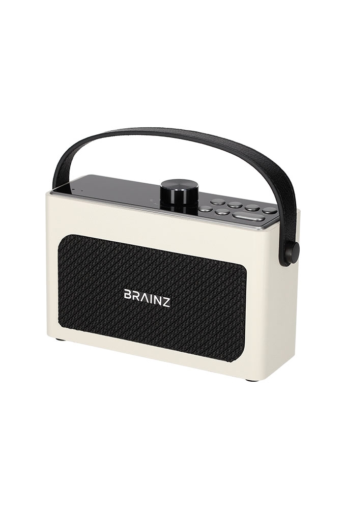 Brainz Retro Clock Speaker Wit 18x7.5x11.2cm 1stuks Brainz Retro Clock Speaker Wit 18x7.5x11.2cm 1stuks