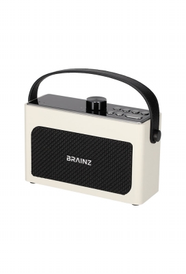 Brainz Retro Clock Speaker Wit 18x7.5x11.2cm 1stuks Brainz Retro Clock Speaker Wit 18x7.5x11.2cm 1stuks