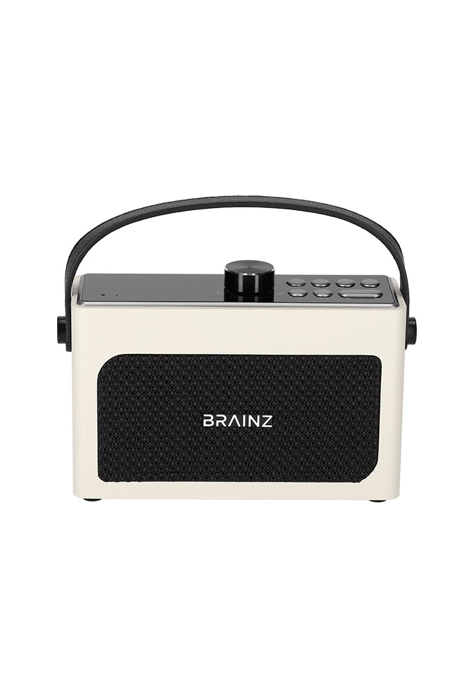 Brainz Retro Clock Speaker Wit 18x7.5x11.2cm 1stuks Brainz Retro Clock Speaker Wit 18x7.5x11.2cm 1stuks