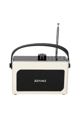 Brainz Retro Clock Speaker Wit 18x7.5x11.2cm 1stuks Brainz Retro Clock Speaker Wit 18x7.5x11.2cm 1stuks