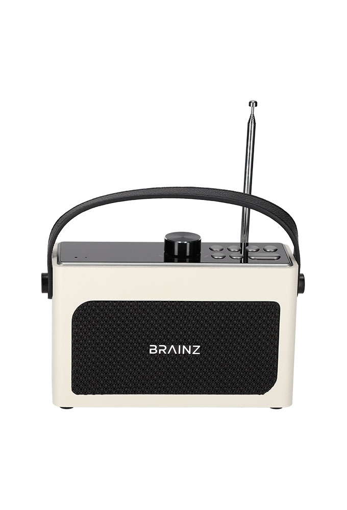 Brainz Retro Clock Speaker Wit 18x7.5x11.2cm 1stuks