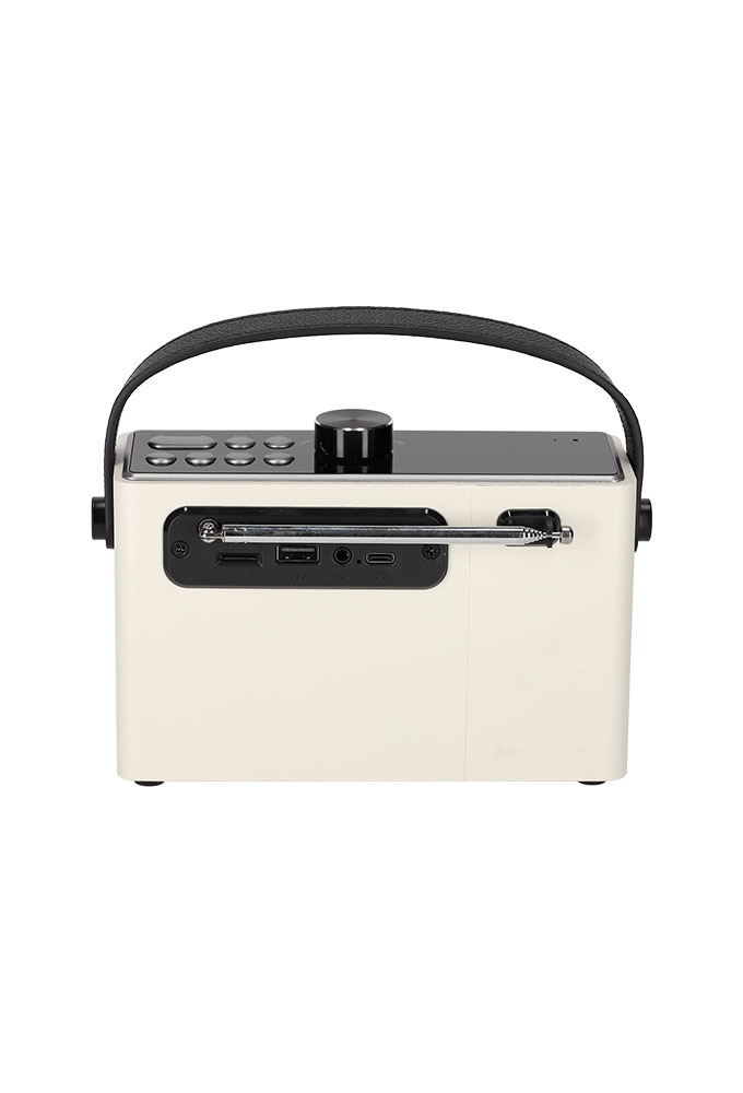 Brainz Retro Clock Speaker Wit 18x7.5x11.2cm 1stuks