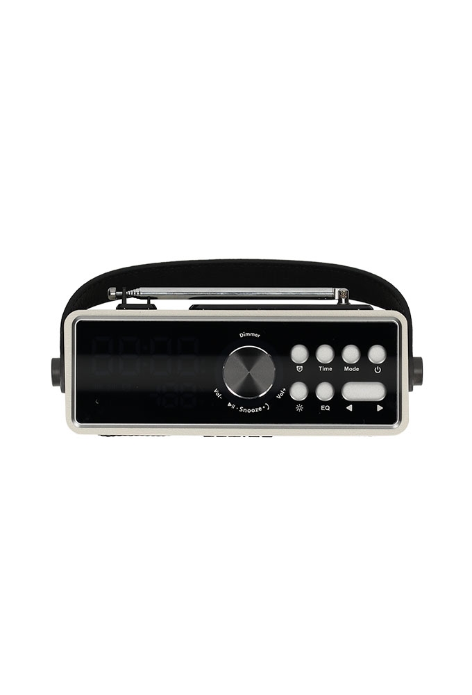 Brainz Retro Clock Speaker Wit 18x7.5x11.2cm 1stuks Brainz Retro Clock Speaker Wit 18x7.5x11.2cm 1stuks