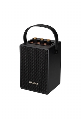 Brainz Retro Speaker Zwart 13.5x11x19cm 1stuks Brainz Retro Speaker Zwart 13.5x11x19cm 1stuks