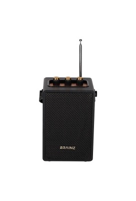 Brainz Retro Speaker Zwart 13.5x11x19cm 1stuks Brainz Retro Speaker Zwart 13.5x11x19cm 1stuks