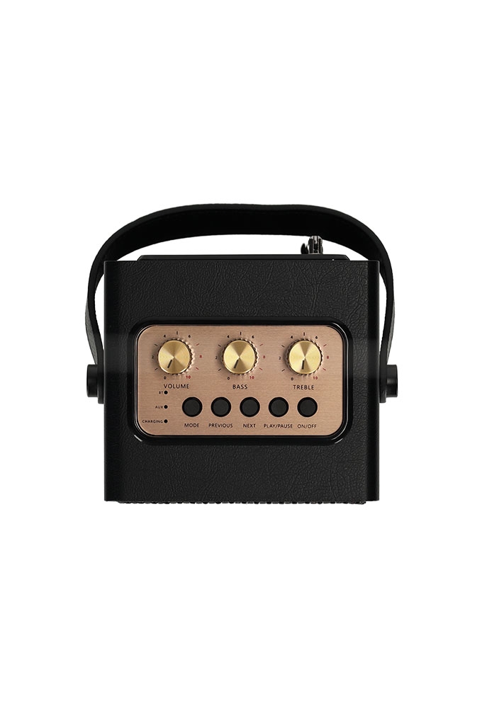 Brainz Retro Speaker Zwart 13.5x11x19cm 1stuks Brainz Retro Speaker Zwart 13.5x11x19cm 1stuks