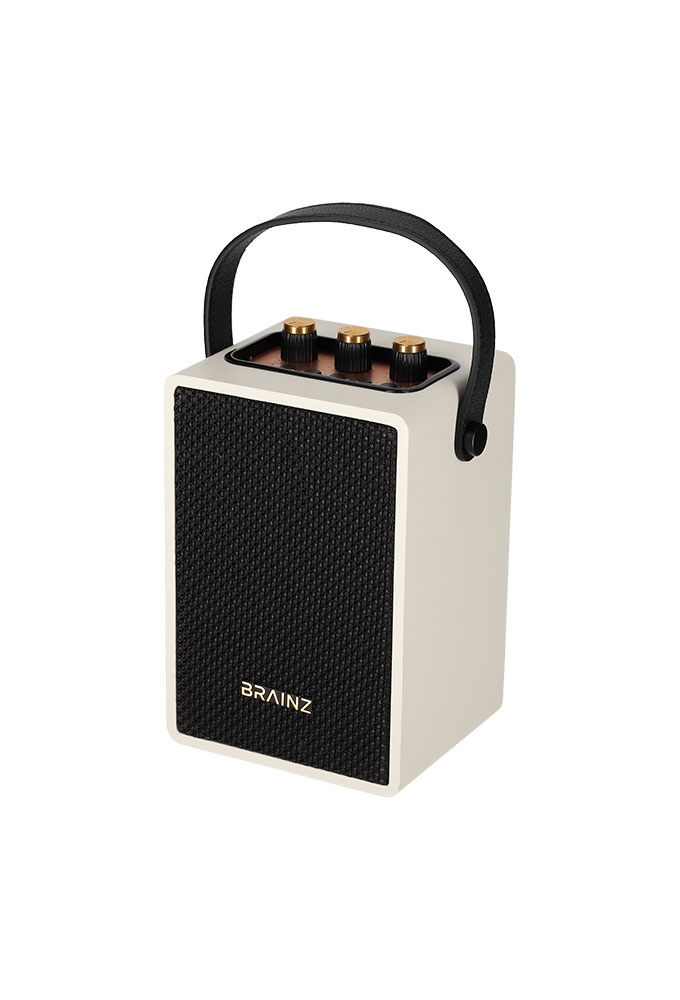 Brainz Retro Speaker Wit 13.5x11x19cm 1stuks Brainz Retro Speaker Wit 13.5x11x19cm 1stuks