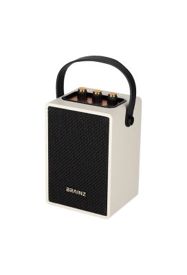 Brainz Retro Speaker Wit 13.5x11x19cm 1stuks Brainz Retro Speaker Wit 13.5x11x19cm 1stuks