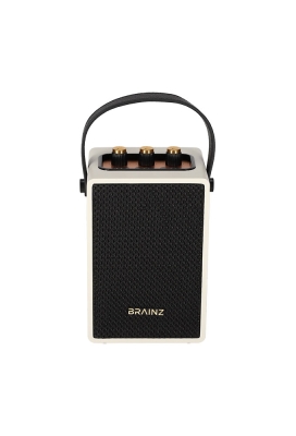 Brainz Retro Speaker Wit 13.5x11x19cm 1stuks Brainz Retro Speaker Wit 13.5x11x19cm 1stuks
