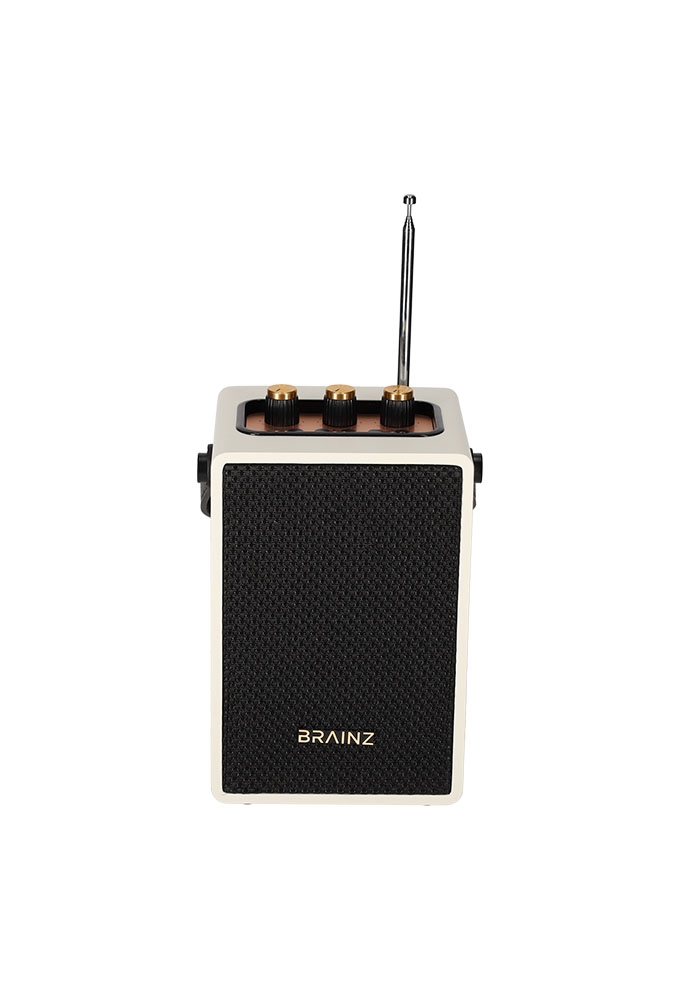 Brainz Retro Speaker Wit 13.5x11x19cm 1stuks