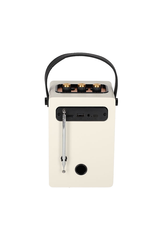 Brainz Retro Speaker Wit 13.5x11x19cm 1stuks Brainz Retro Speaker Wit 13.5x11x19cm 1stuks