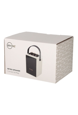 Brainz Retro Speaker Wit 13.5x11x19cm 1stuks Brainz Retro Speaker Wit 13.5x11x19cm 1stuks
