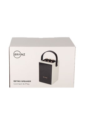 Brainz Retro Speaker Wit 13.5x11x19cm 1stuks Brainz Retro Speaker Wit 13.5x11x19cm 1stuks