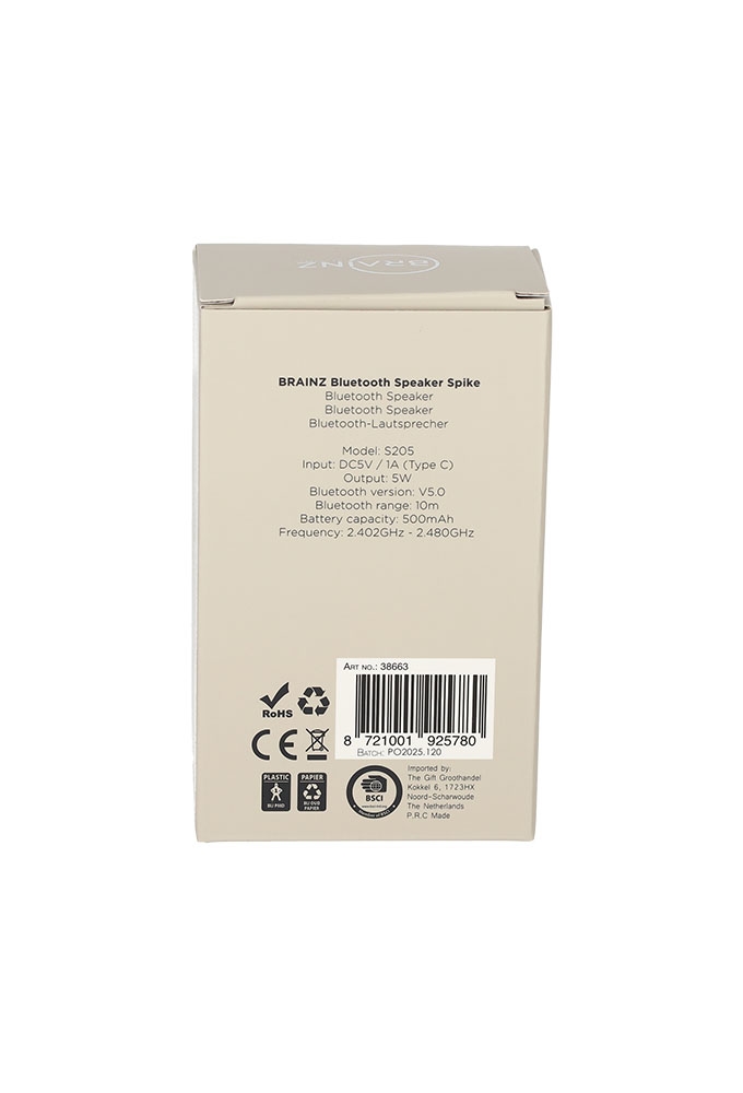 Brainz Speaker Spike Taupe 6x4.6x10cm 1stuks