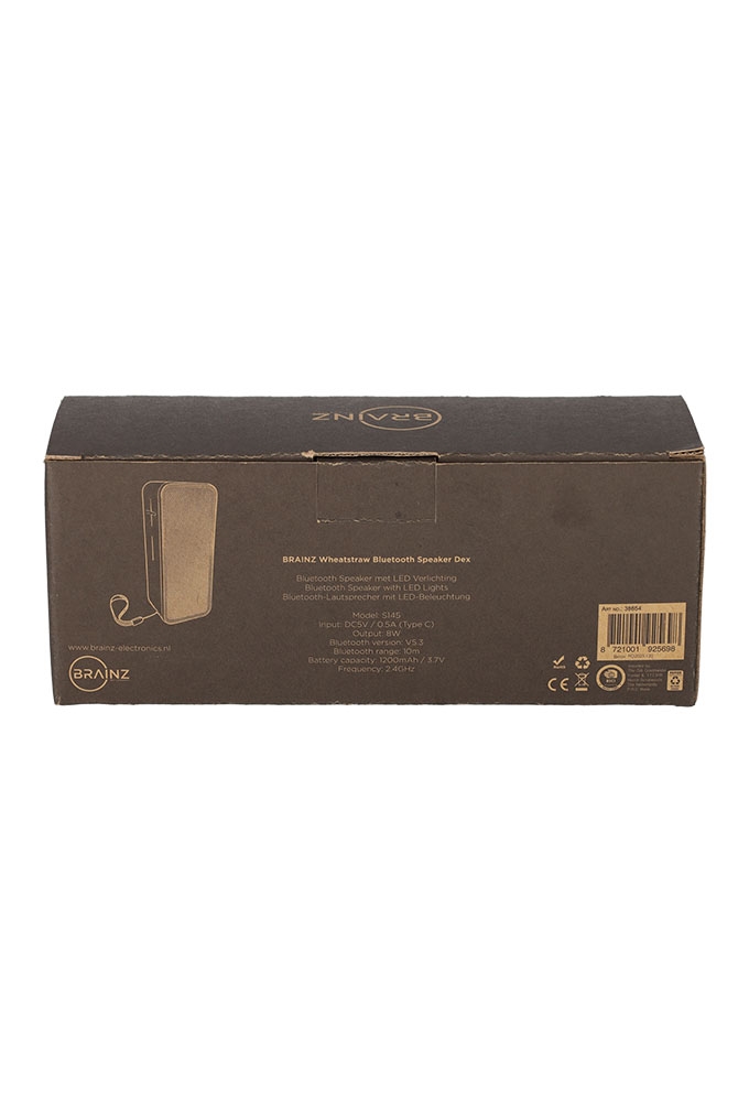 Brainz Speaker Dex Wheatstraw Zwart 20x7x8cm 1stuks Brainz Speaker Dex Wheatstraw Zwart 20x7x8cm 1stuks