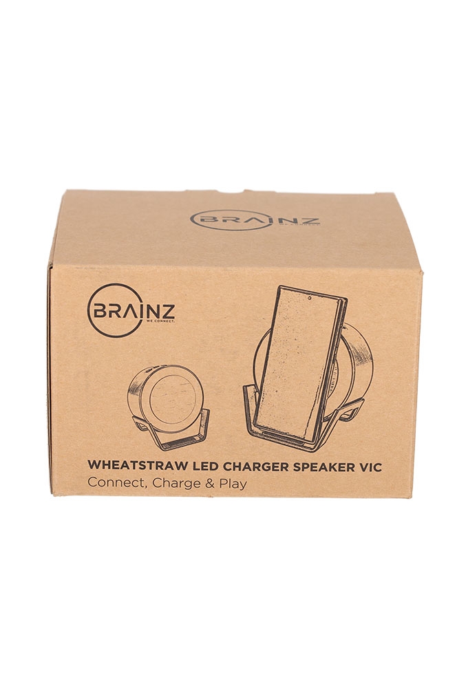 Brainz Led Charger Speaker Vic Wheatstraw Naturel 13.8x11.5x12.6cm 1st