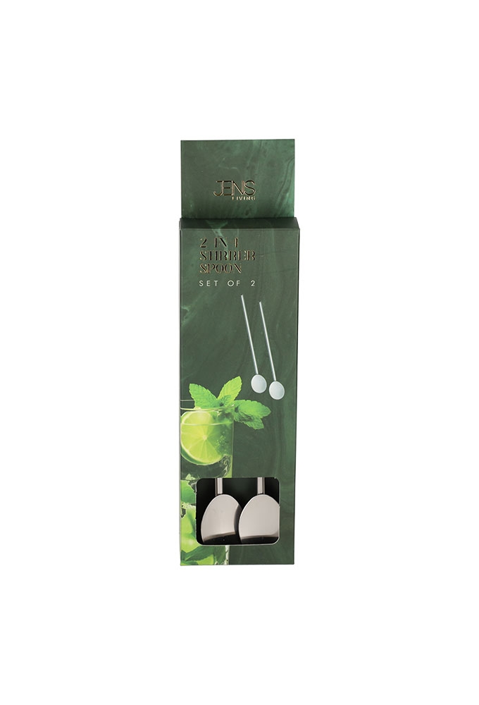 Jens Living 2 in 1 Roerlepels set van 2stuks 2.5x1x18cm 1stuks
